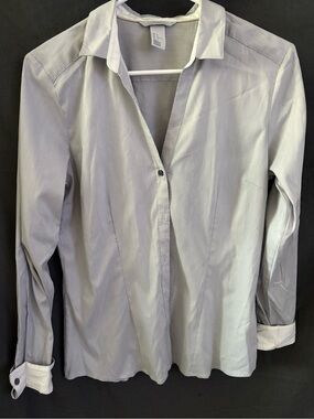 Classic Women’s Light Gray Button-Up blouse